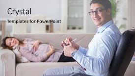  Presentation with pregnant woman doctor - PPT theme with depression bipolar disorder - pregnant woman visiting psychologist doctor background and a light gray colored foreground