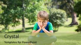  Presentation with sad - Theme featuring depression children - little boy feeling sad background and a  colored foreground