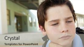  Presentation with pre diabetes screening guideline - Amazing PPT layouts having depression children - unhappy pre teen boy backdrop and a light gray colored foreground