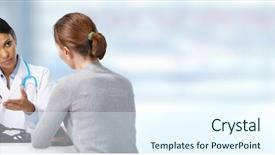  Presentation with asian doctor - Presentation design having depression medications - asian medical doctor with patient background and a sky blue colored foreground