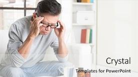  Presentation with asian - Amazing slide deck having depression medications - portrait of 50s mature asian backdrop and a white colored foreground