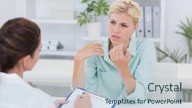  Presentation with doctor and patient medical consultation - Cool new theme with depression medications - unhappy patient speaking with doctor backdrop and a lemonade colored foreground