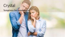  Presentation with family problems - Audience pleasing PPT theme consisting of depression problems with cross backdrop and a coral colored foreground