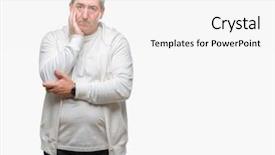  Presentation with sport blue - Slide set featuring depression problems with cross background and a white colored foreground