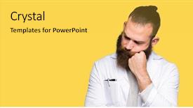  Presentation with scientist - Audience pleasing slides consisting of depression problems with crossed arms backdrop and a yellow colored foreground