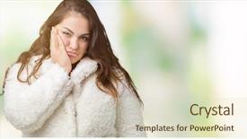  Presentation with depression - Slide deck having depression problems with crossed arms background and a soft green colored foreground