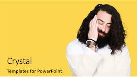  Presentation with jesus christ - PPT layouts having depression problems with crossed arms background and a yellow colored foreground