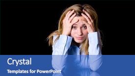  Presentation with black women - PPT theme with depression stress headache concept young background and a teal colored foreground