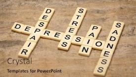  Presentation with mental wellbeing - Slide deck featuring depression-stress-pain-despair background and a coral colored foreground