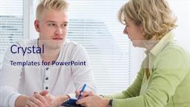  Presentation with teen therapy - Colorful slide set enhanced with depression teen - teenager having a therapy session backdrop and a sky blue colored foreground