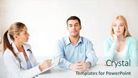  Presentation with patients - Slide deck featuring depressive medical staff - bright picture of doctor background and a  colored foreground