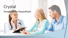  Presentation with doctor patient relations - Cool new PPT theme with depressive medical staff - bright picture of doctor backdrop and a white colored foreground