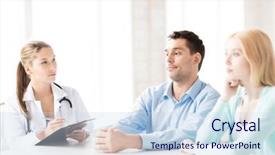  Presentation with patients - Slide deck having depressive medical staff - bright picture of doctor background and a  colored foreground