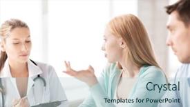  Presentation with patients - Beautiful PPT layouts featuring depressive medical staff - bright picture of doctor backdrop and a  colored foreground