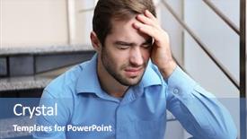  Presentation with employee anniversary work office - Slide deck consisting of depressive medical staff - tired office worker sitting background and a teal colored foreground