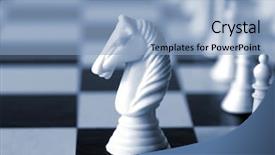  Presentation with blue chess - Audience pleasing PPT layouts consisting of depth of field blue duotone backdrop and a light blue colored foreground