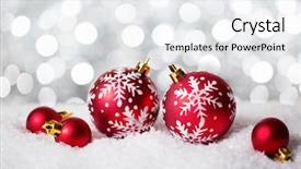  Presentation with christmas silver blue turquoise baubles - Slides featuring depth of field selective focus background and a sky blue colored foreground