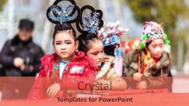  Presentation with festival dance - Slides consisting of deqing-china-mar-2-dragon background and a coral colored foreground