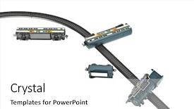  Presentation with crash - Presentation design consisting of derailers - crash toy train isolated background and a white colored foreground