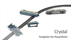  Presentation with crash - PPT layouts with derailers - crash toy train isolated background and a white colored foreground
