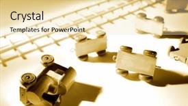  Presentation with accident - Presentation theme consisting of derailers - train accident background and a blonde colored foreground