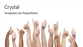  Presentation with human body parts - Slide set enhanced with derecho - gesture and body parts concept background and a white colored foreground