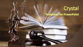  Presentation with mallet - Slide set having derecho - law theme mallet of judge background and a tawny brown colored foreground