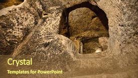  Presentation with cappadocia - Audience pleasing presentation theme consisting of derinkuyu-cave-city-in-cappadocia backdrop and a tawny brown colored foreground