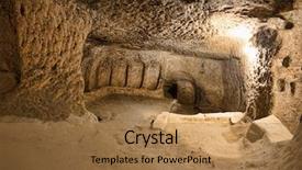  Presentation with cappadocia - Slide set with derinkuyu-cave-city-in-cappadocia background and a coral colored foreground