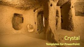  Presentation with cappadocia - Presentation theme enhanced with derinkuyu-cave-city-in-cappadocia background and a tawny brown colored foreground