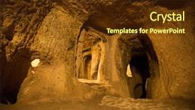  Presentation with cappadocia - PPT layouts with derinkuyu cave city in cappadocia turkey background and a tawny brown colored foreground