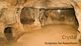  Presentation with cave - PPT layouts featuring derinkuyu-underground-city-is-one background and a yellow colored foreground