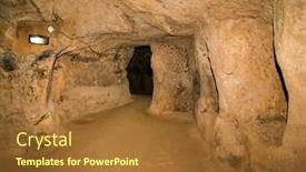  Presentation with ancient - PPT theme featuring derinkuyu-underground-city-is-one background and a tawny brown colored foreground