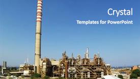  Presentation with refinery - Slides consisting of derivatives - chimney of a refinery background and a  colored foreground