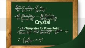  Presentation with blackboard - PPT theme enhanced with derivatives - green blackboard with written difficult background and a tawny brown colored foreground