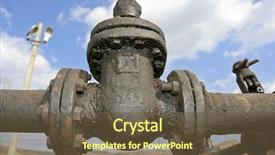  Presentation with petrochemical - Cool new slide deck with derivatives - pipes and valves in industrial backdrop and a tawny brown colored foreground