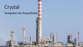  Presentation with chemical industry - Amazing theme having derivatives - towers of a refinery backdrop and a  colored foreground