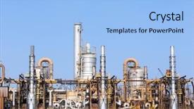  Presentation with refinery - Amazing theme having derivatives - towers of a refinery backdrop and a  colored foreground