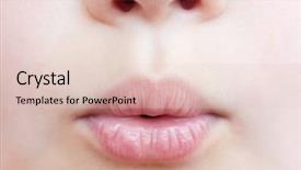  Presentation with lips - Colorful slide set enhanced with dermatitis - lips of the child close-up backdrop and a lemonade colored foreground