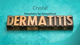  Presentation with skin medical - PPT layouts having dermatitis-word-abstract-in-vintage background and a cyan colored foreground