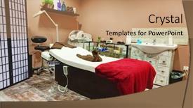  Presentation with beauty salon design - Presentation design with derma - beauty salon interior relaxing zen background and a coral colored foreground