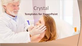  Presentation with cosmetic surgery - Colorful PPT layouts enhanced with dermatologist-examines-female-patient-before backdrop and a lemonade colored foreground