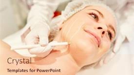  Presentation with cosmetic surgery - Cool new slide deck with dermatologist-marks-a-woman-s backdrop and a lemonade colored foreground