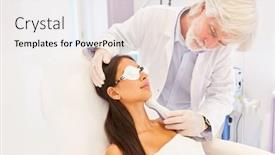  Presentation with laser therapy - Colorful PPT layouts enhanced with dermatologist-performing-fractional-laser-therapy backdrop and a lemonade colored foreground
