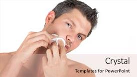  Presentation with skin anatomy face and head - Cool new slides with dermis - man in bathroom cleaning face backdrop and a lemonade colored foreground