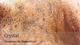  Presentation with diet for skin - PPT theme consisting of dermis - real octopus skin close-up skin background and a coral colored foreground