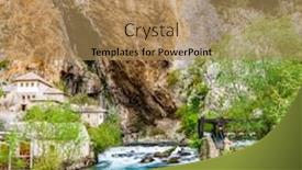  Presentation with bosnia - Amazing slides having dervish monastery or tekke at the buna river spring in the town of blagaj bosnia backdrop and a coral colored foreground