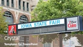  Presentation with country fair - Slide deck enhanced with des-moines-iowa-august-19 background and a coral colored foreground