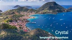  Presentation with west - Presentation theme having des saintes french guadeloupe caribean background and a ocean colored foreground