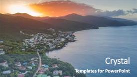  Presentation with west - Audience pleasing PPT theme consisting of des saintes french guadeloupe caribean backdrop and a teal colored foreground